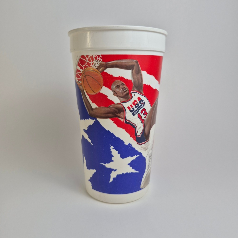 Vintage 1994 Shaquille O'Neal USA Basketball Dream Team II Plastic Souvenir Cup
